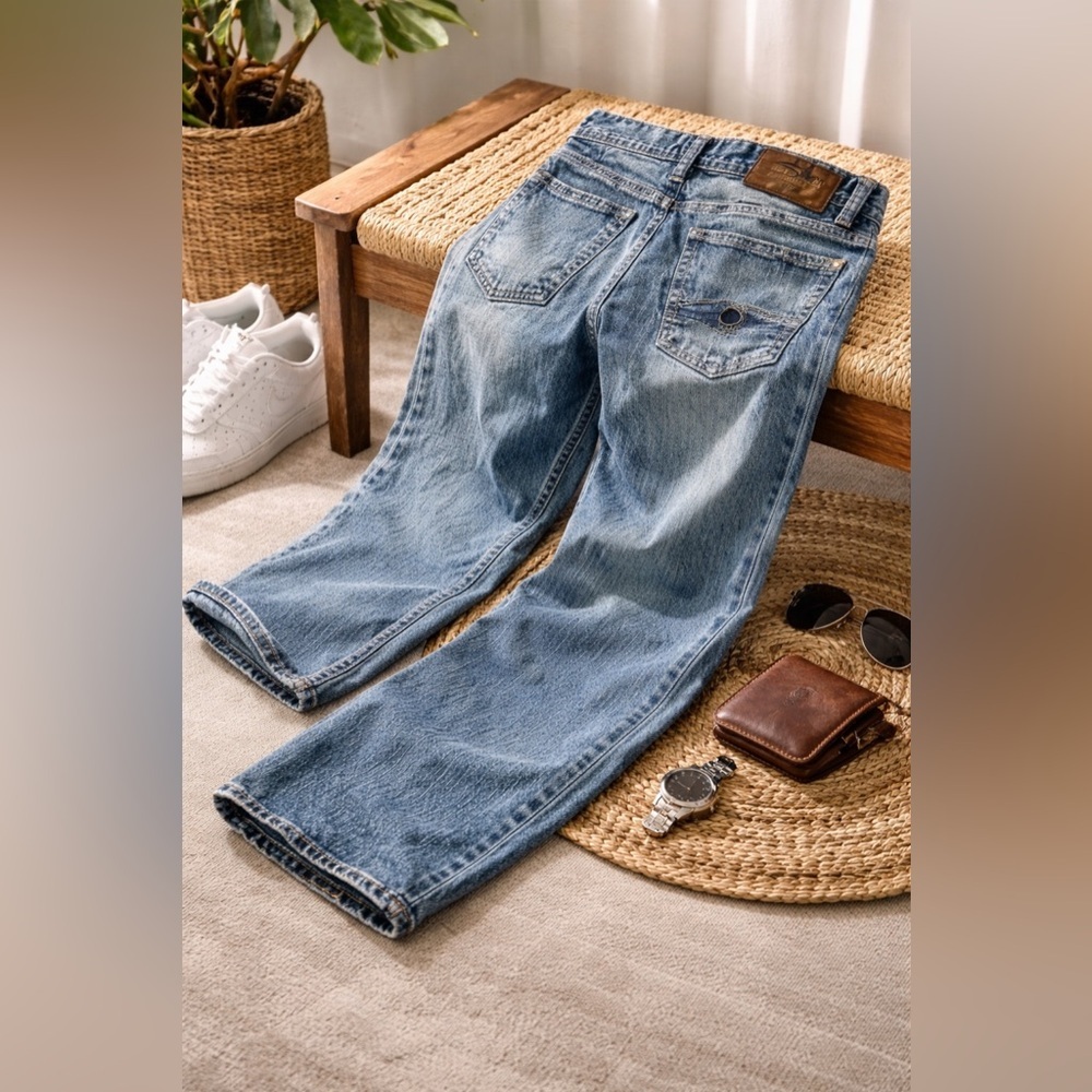 Silver Jeans Men’s Zac Relaxed Fit Jeans – Light Wash Distressed | Size 38 x 30
